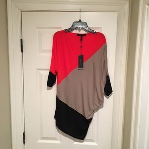 BCBG Maxazria asymmetrical shirt, size S
